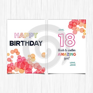 Happy birthday 18th years greeting card