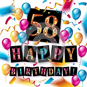 Happy birthday 58 years anniversary