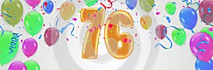 Happy Birthday Abstract Background with Shining Colorful Balloons. Party, Presentation, Sale, Anniversary and Club Design with