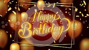 Happy Birthday Animation Text, Loop Animation Background.