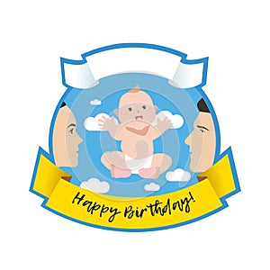 Happy birthday baby shower greeting card