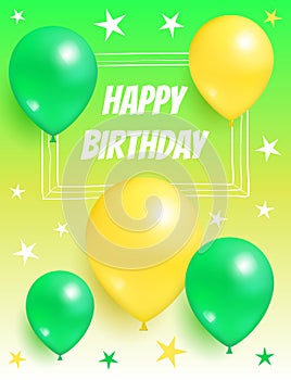 Happy Birthday Background Invitation Card Balloons