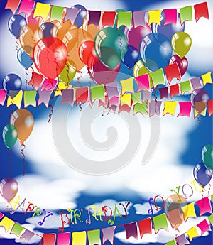 Happy Birthday background invitation or congratulation card template.