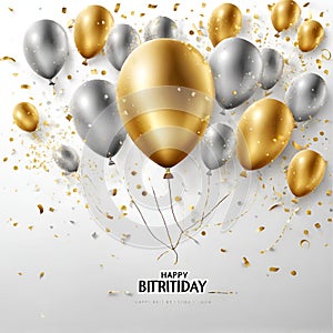 Happy Birthday background wallpaper, celebration, gold balloons creative