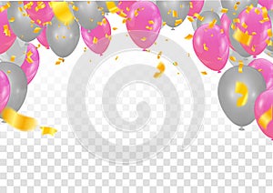 Happy Birthday balloons Colorful celebration background eps