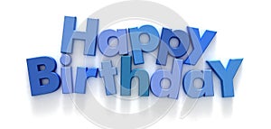 Happy Birthday in blue letters