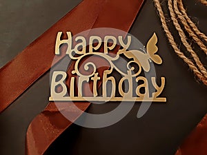 Happy Birthday on brown