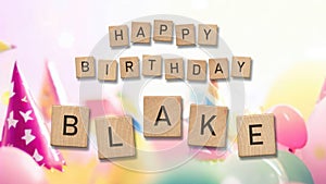 Happy Birthday card for a boy named Blake