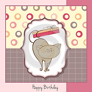 Happy birthday card with cat