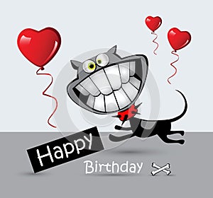 Happy Birthday Card cat smile