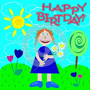 Happy birthday card for girl