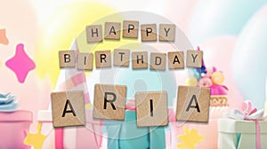 Happy Birthday card for a girl named Aria