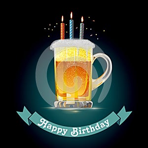 Happy birthday card for a person who loves beer.