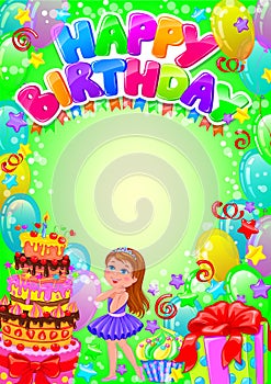 Happy birthday card with place for text