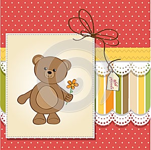 Happy birthday card with teddy bear