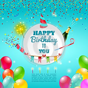 Happy birthday celebration background poster