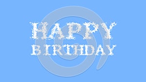 Happy Birthday cloud text effect sky isolated background