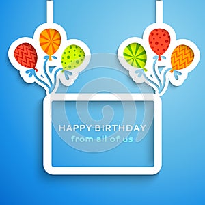 Happy birthday colorful applique background