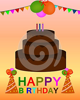 Happy birthday colorful greeting card vector