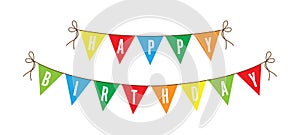 Happy birthday colourful bunting background