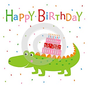 Happy birthday with crocodile