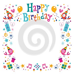 Happy Birthday decorative border frame