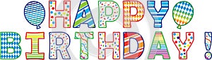 Happy Birthday Decorative Letters