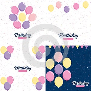 Happy Birthday design with a vintage. typewriter font and a paper texture background