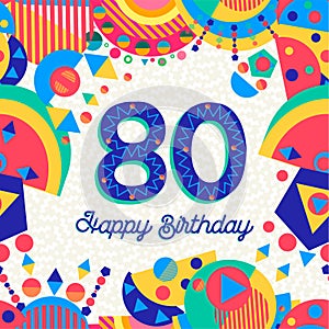 80 eighty year birthday party greeting card photo