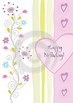 Happy birthday floral greeting card