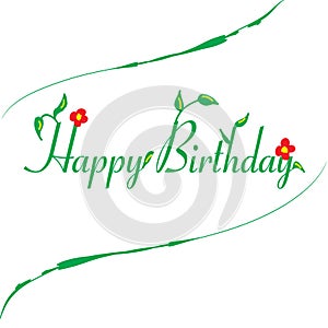 Happy Birthday Flower Word