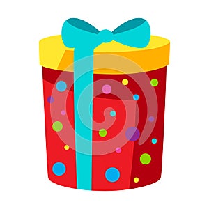 Happy Birthday gift box. Celebration or holiday item.