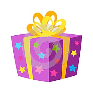 Happy Birthday gift box. Celebration or holiday item.