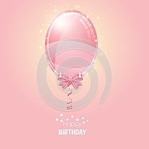 Happy Birthday greeting card with balloons.