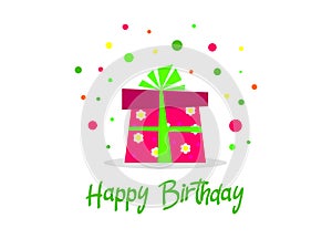 Happy Birthday!. Greeting card with colorful presents  for holidays flyers, greetings and invitations cards and birthday themed