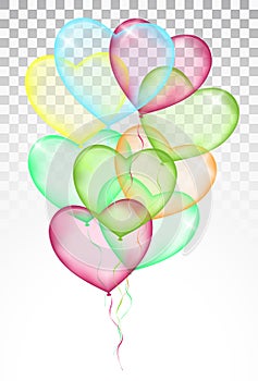 Happy Birthday greeting card template with festive color confetti stars and balloons pattern