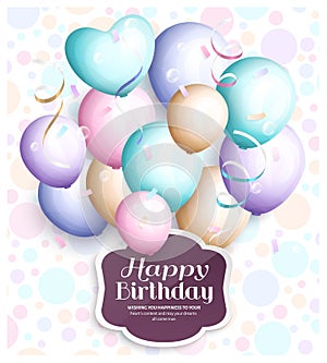 Happy birthday greeting card. Vector.