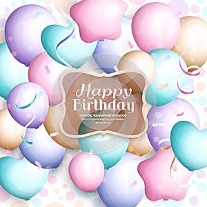 Happy birthday greeting card. Vector.