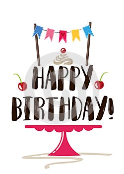 Happy birthday greeting card vector / Birthday clip art illustration