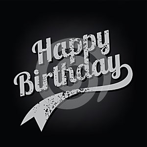 happy birthday greeting grungy varsity text art