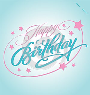 HAPPY BIRTHDAY hand lettering (vector)