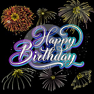 Happy birthday handlettering illustration photo