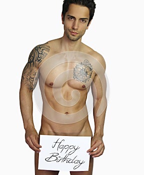 happy birthday - handsome man naked