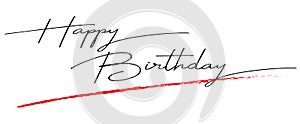 Happy Birthday handwrite, isolated on white background - Vector file