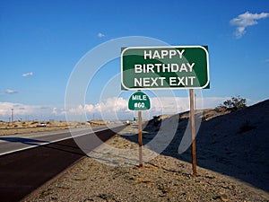 Happy Birthday Highway Exit Sign 60th Birthday