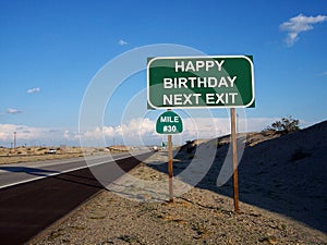 Happy Birthday Highway Exit Sign 30