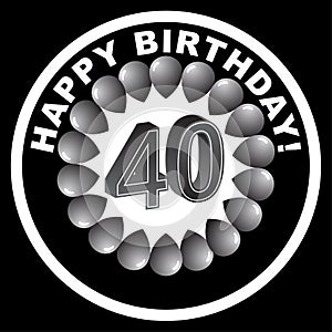 Happy Birthday Icon - Happy 40th