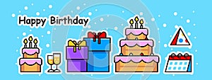 Happy birthday icon set
