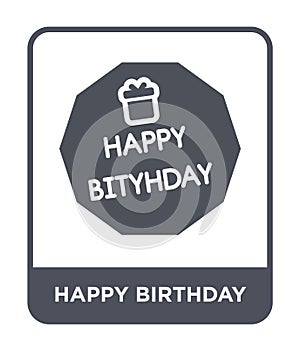 happy birthday icon in trendy design style. happy birthday icon isolated on white background. happy birthday vector icon simple