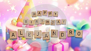 Happy Birthday image for a boy named Alejandro